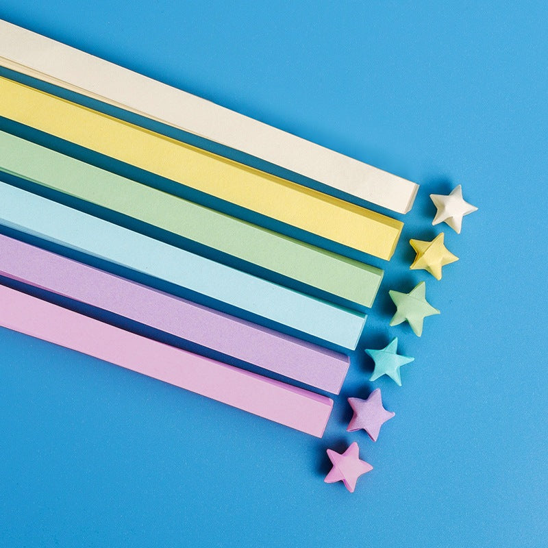 [WE-ARTS] Star Origami Paper Crane Square Paper Folded Papercraft Kertas Colorful DIY 1cm x 23.5cm