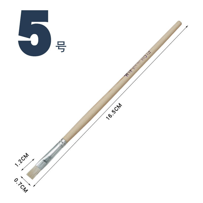Goat Hair Eco Paint Brush Flat Short Handle No.1 to No.12 Painting Brush (Single Pc)