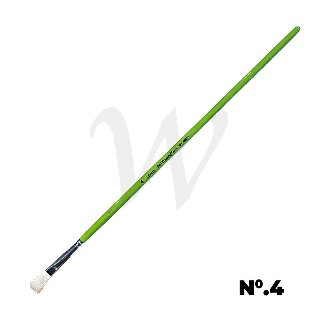 [WE-ARTS] Flat Goat Hair Brush LG7525 Long Handle - No.0 to 12