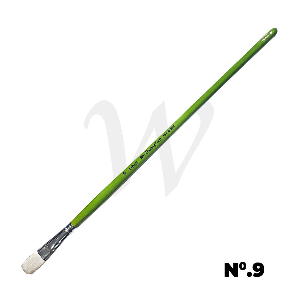[WE-ARTS] Flat Goat Hair Brush LG7525 Long Handle - No.0 to 12