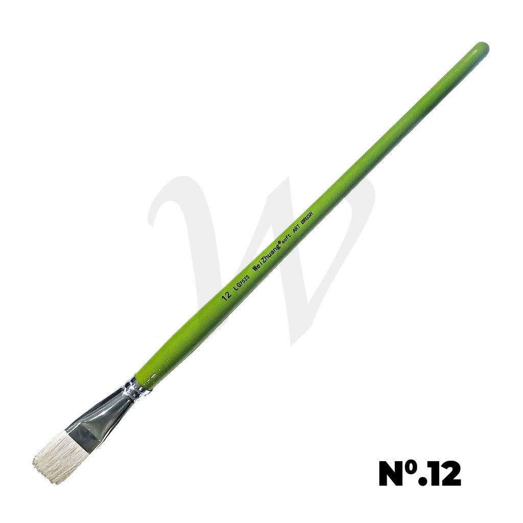 [WE-ARTS] Flat Goat Hair Brush LG7525 Long Handle - No.0 to 12