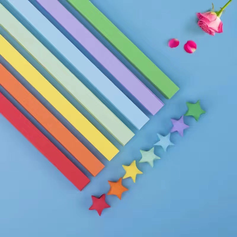 [WE-ARTS] Star Origami Paper Crane Square Paper Folded Papercraft Kertas Colorful DIY 1cm x 23.5cm