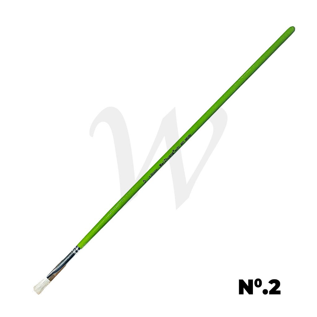 [WE-ARTS] Flat Goat Hair Brush LG7525 Long Handle - No.0 to 12