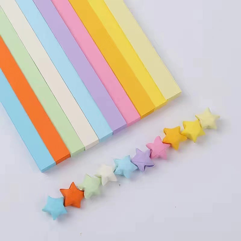 [WE-ARTS] Star Origami Paper Crane Square Paper Folded Papercraft Kertas Colorful DIY 1cm x 23.5cm