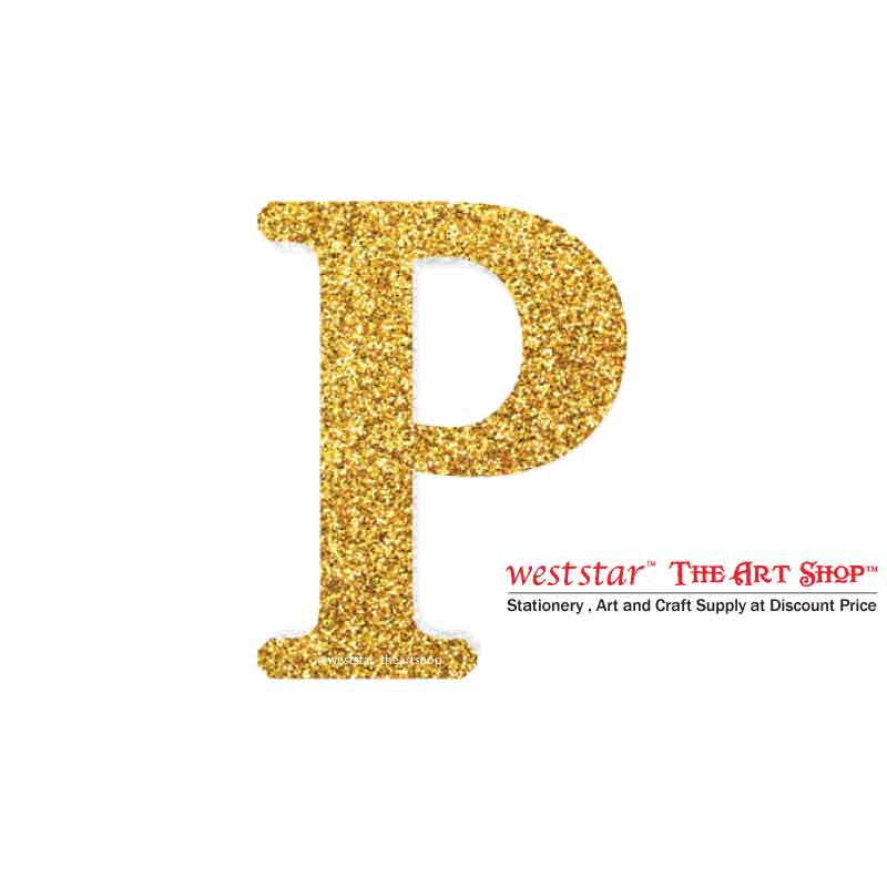 Styrofoam - Alphabet with Gold Glitter