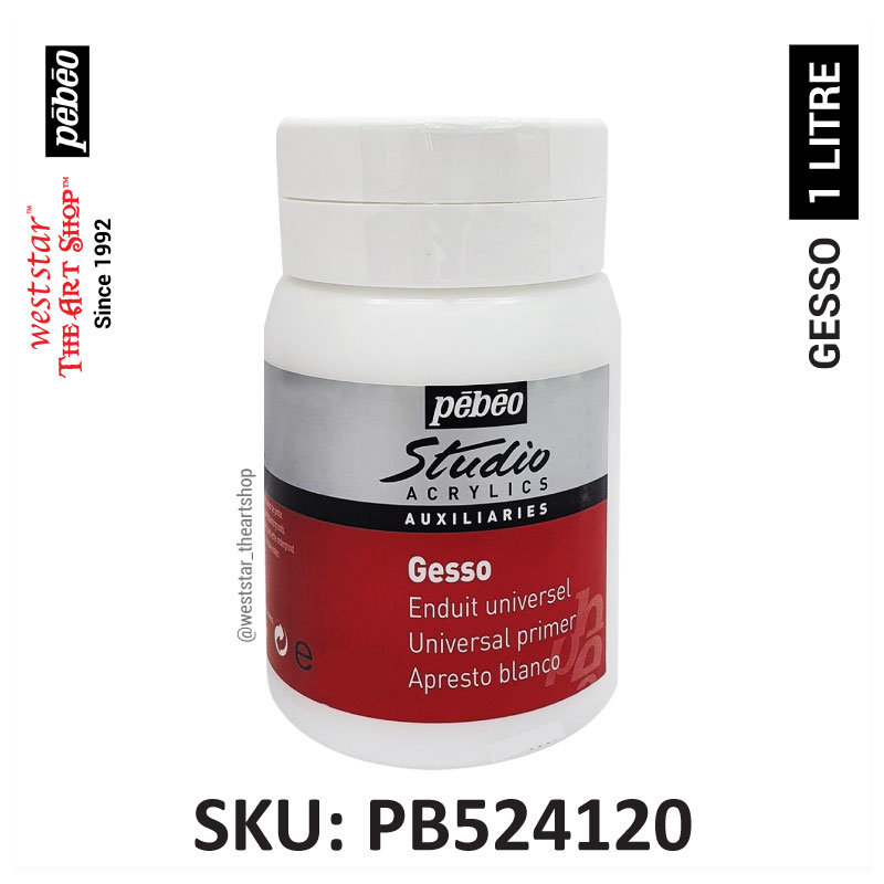 Pebeo Gesso , Acrylic Primer | 250ml , 500ml , 1Litre