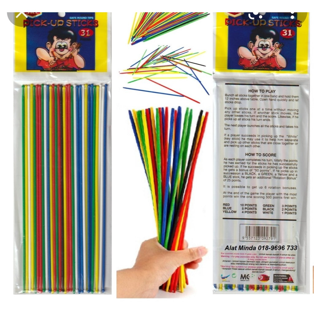 [WESTSTAR] HT456B Pick Up Sticks Game for Kids Permainan Lidi Berwarna Untuk Kanak-kanak (31pcs)