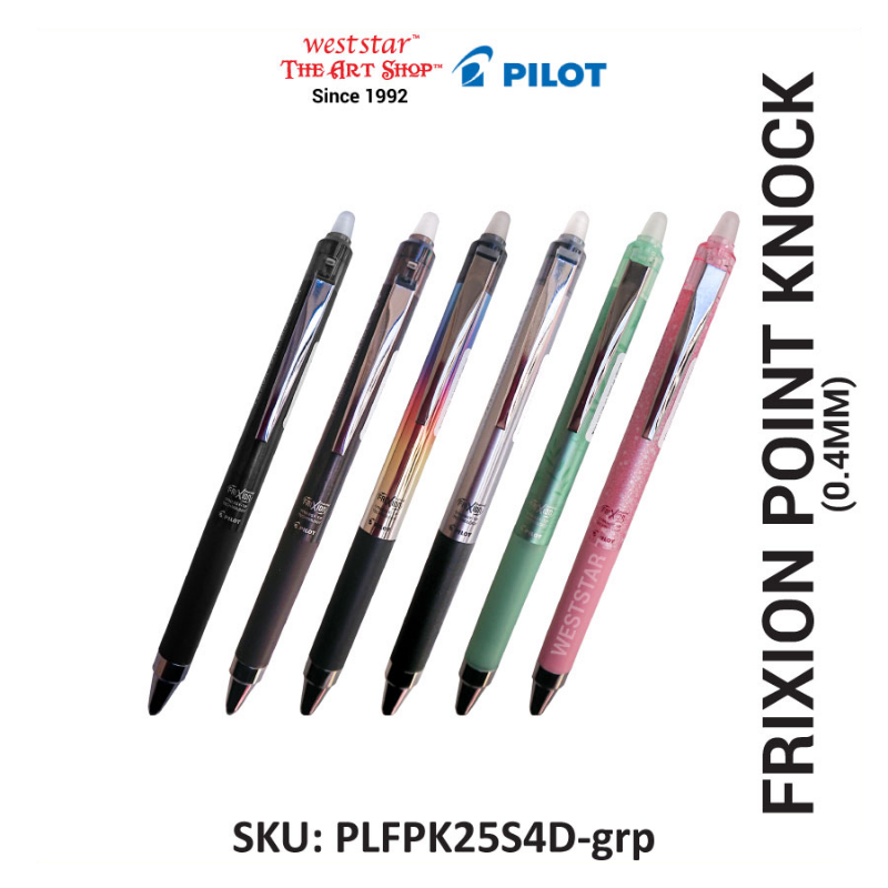 Pilot Frixion Point Knock , Pilot Knock, Pilot Frixion Erasable Gel Pen (0.4mm)
