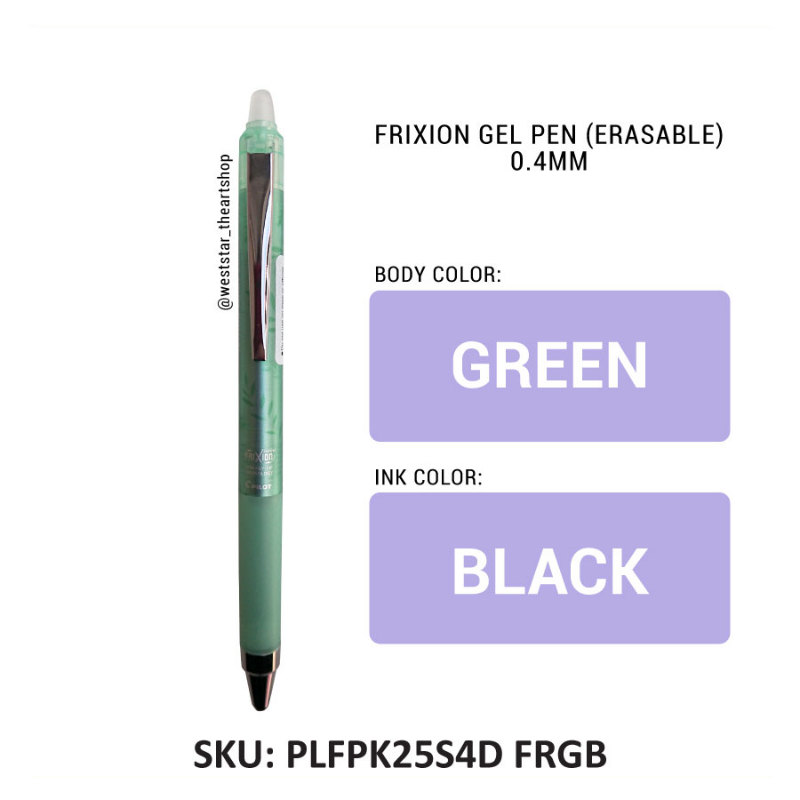 Pilot Frixion Point Knock , Pilot Knock, Pilot Frixion Erasable Gel Pen (0.4mm)