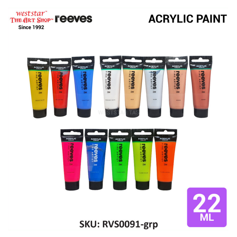 Reeves Acrylic Paint, Reeves Acrylic Color 22ml