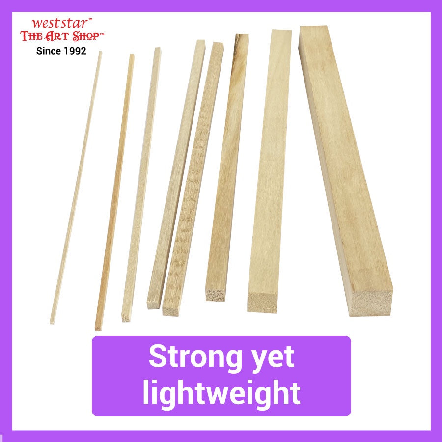 [WETAS] Paulownia Wood Stick  Wooden Stick Lightweight Strong  Wooden Craft Stick - 100cm length