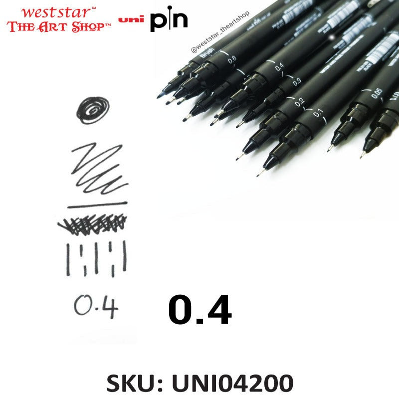 Uni Pin Fine Liner / Pigment Ink (Water and Fade Proof)