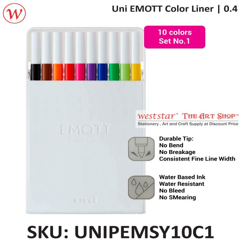 Uni EMOTT Color Liner 0.4mm | 10colors