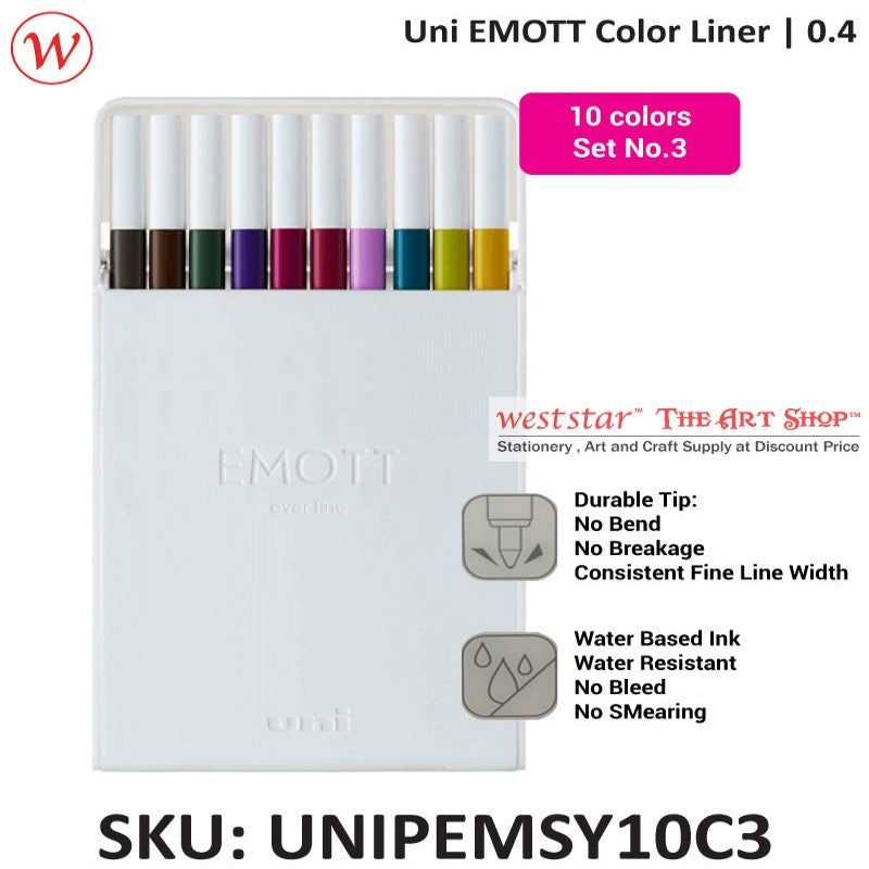 Uni EMOTT Color Liner 0.4mm | 10colors