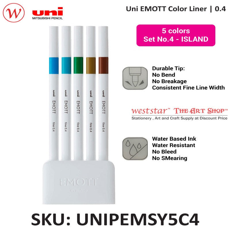 Uni EMOTT Color Liner 0.4mm 5colors