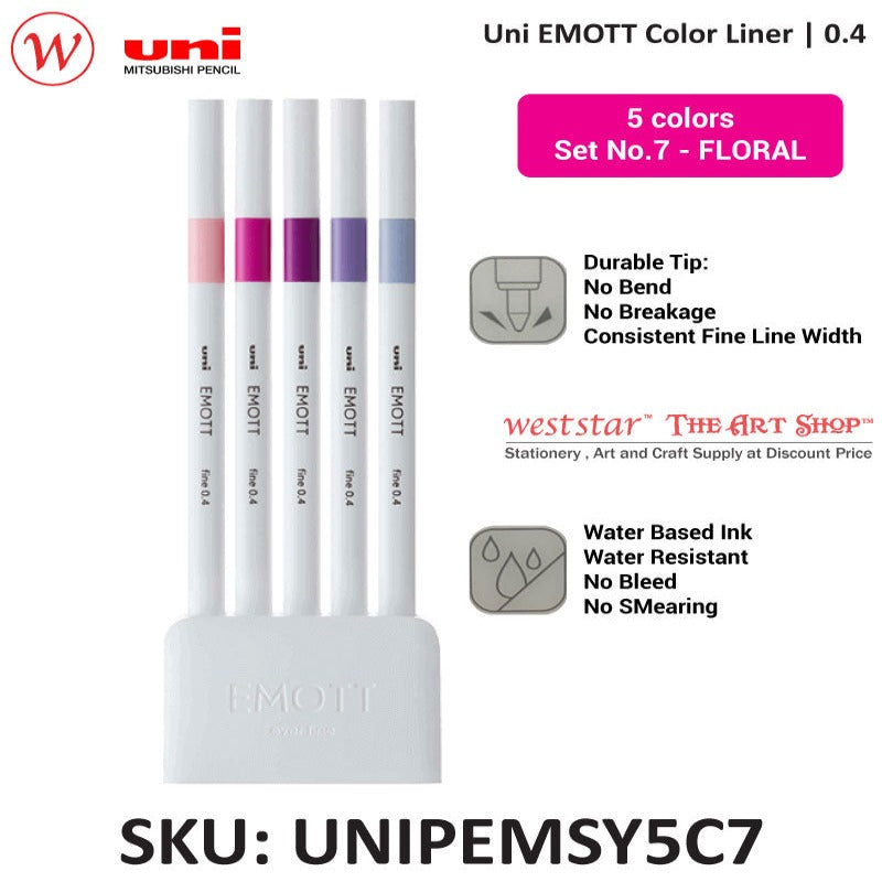 Uni EMOTT Color Liner 0.4mm 5colors