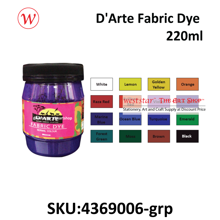 D'Arte Fabric Dye-220ml 16colors