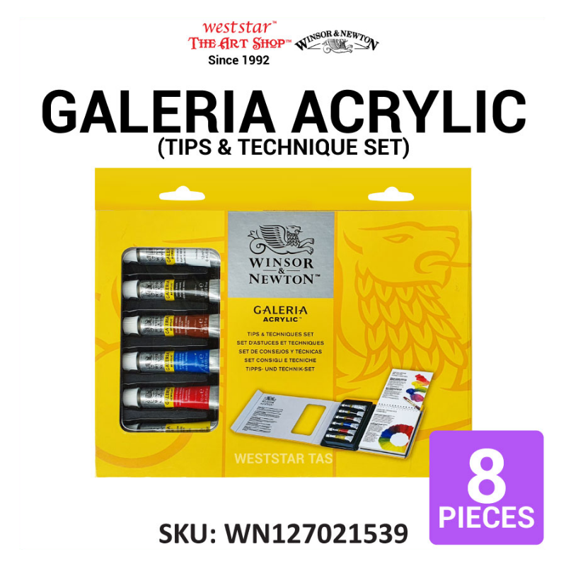 Winsor & Newton Galeria Acrylic Tips & Techniques 8pcs Set