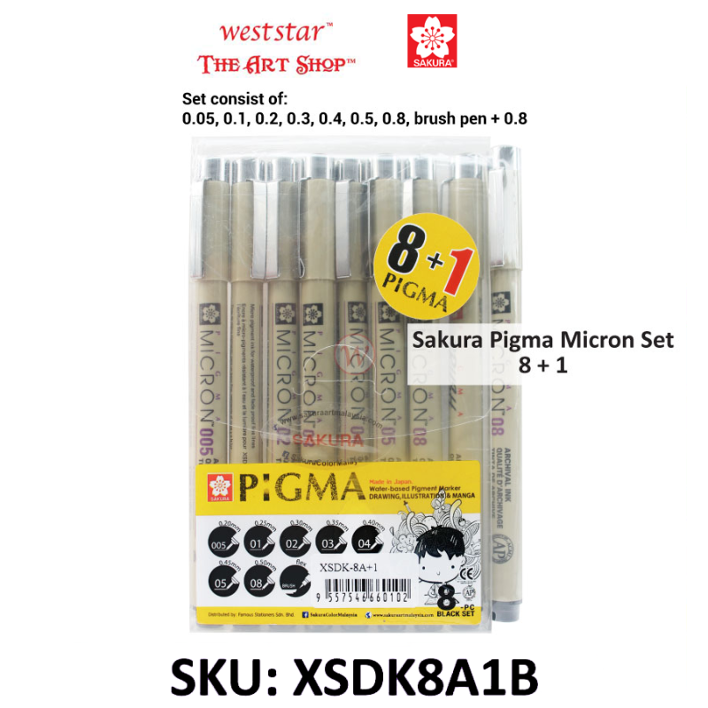 Sakura Pigma Pen Set | (8+1pcs)