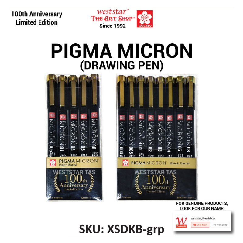 Sakura Pigma Micron Fineliner , Drawing Pen Set | 5pcs / 8pcs Set