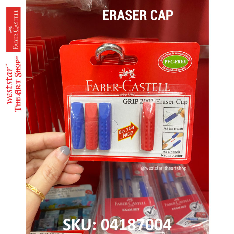 [Weststar TAS] Faber-Castell Eraser Cap GRIP 2001 Eraser Cap (3+1pc)