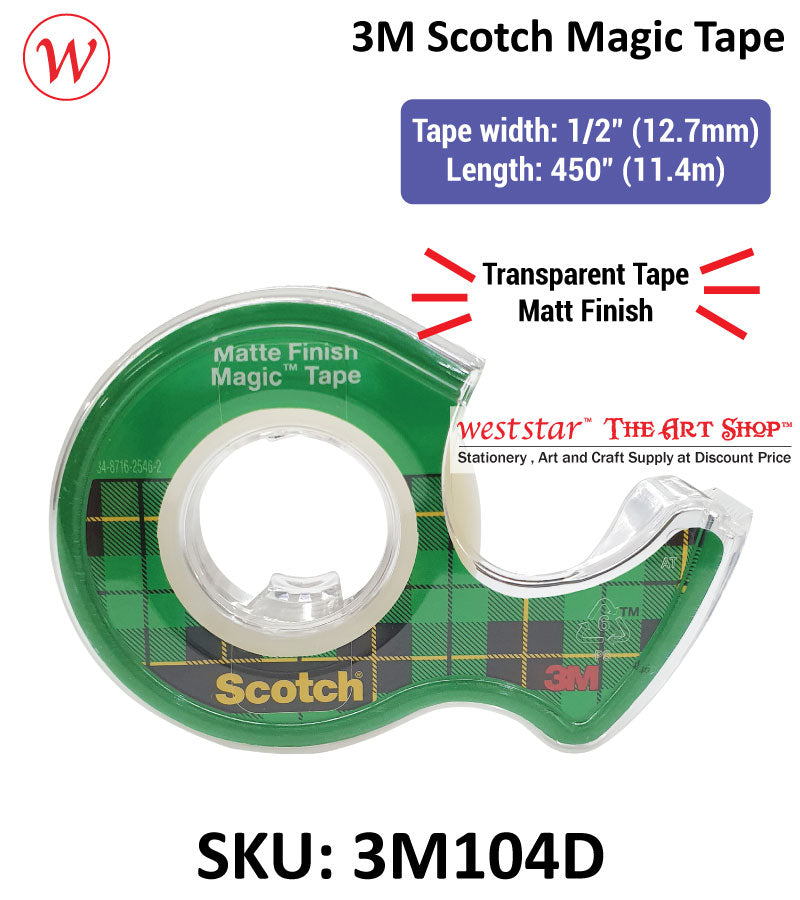 3M Scotch Tape, 1/2 x 450