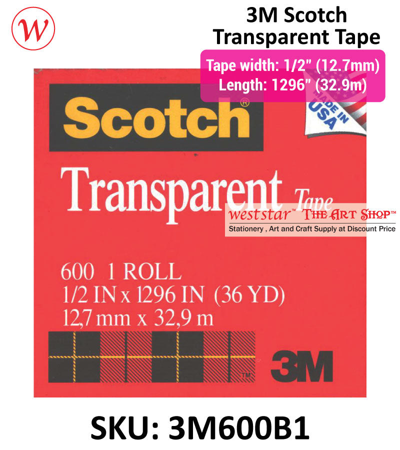 3M Scotch Transparent 600 Tape