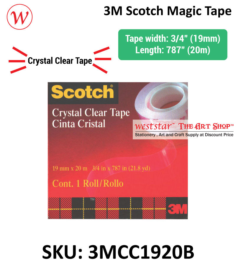 3M Scotch Crystal Clear Tape | 19mm * 20m