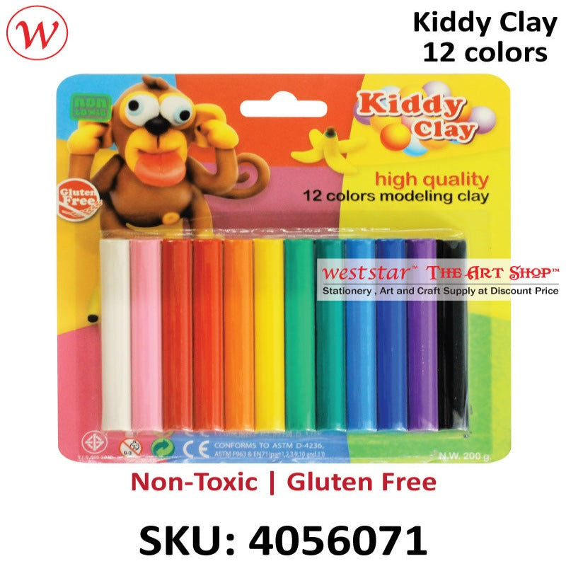Kiddy Clay / Tanah Liat (Plasticine)12 colors | NON-TOXIC