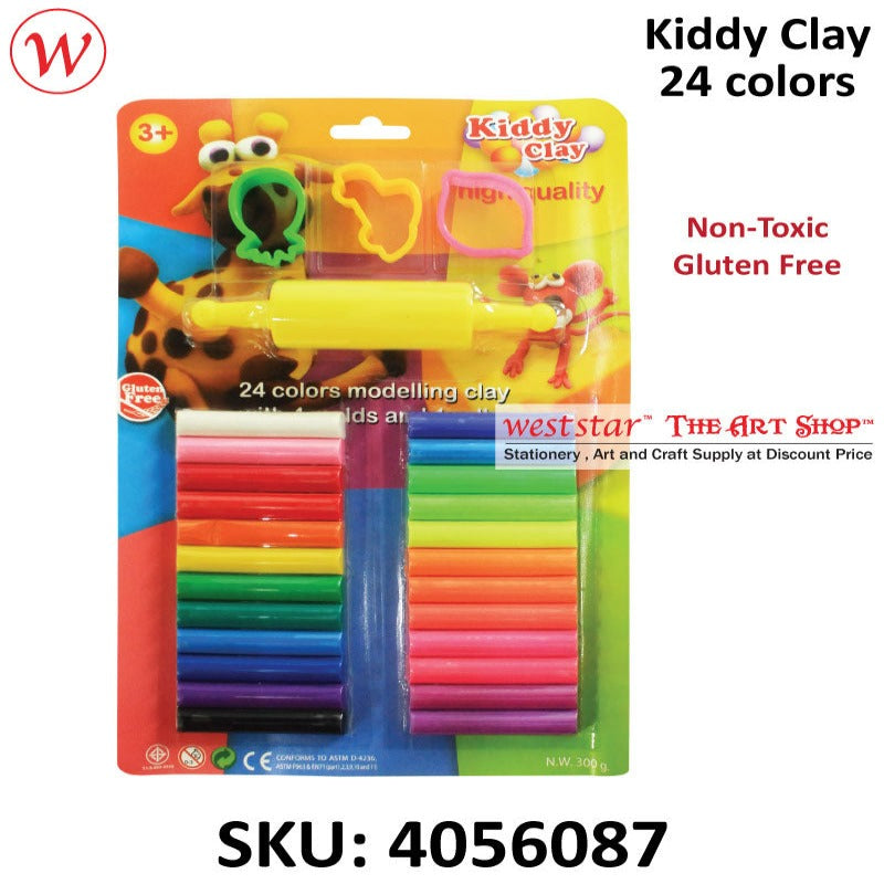 Kiddy Clay / Tanah Liat (Plasticine) 24 Colors | NON-TOXIC