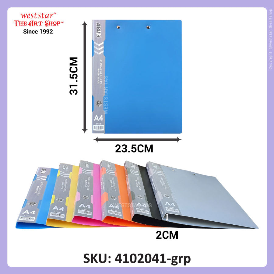 Weststar / The Art Shop | Buy Aplus A4 File, A4 PP Spring + Wire Clip ...