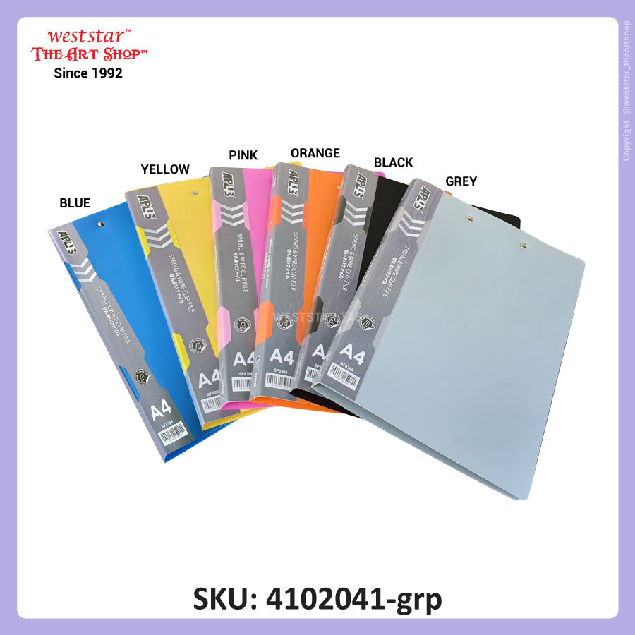 Weststar / The Art Shop | Buy Aplus A4 File, A4 PP Spring + Wire Clip ...