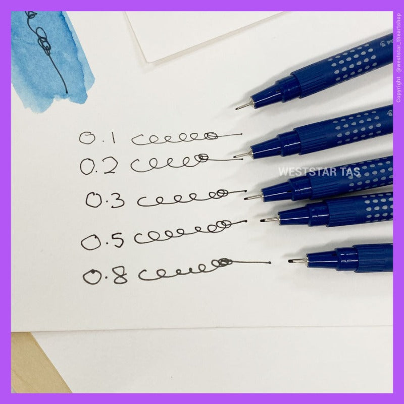 Pilot Drawing Pen, Water-Resistant Drawing Pen, Pigment Ink Pen (0.1, 0.2, 0.3, 0.5, 0.8)