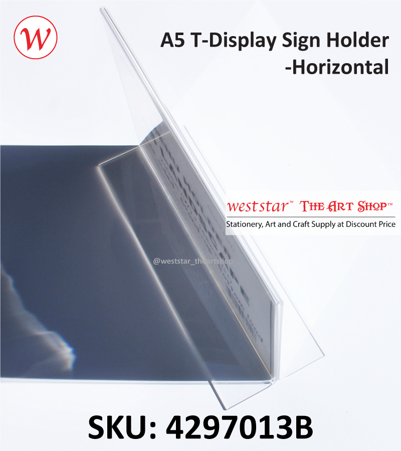 A5 T-Display Sign Holder -Horizontal