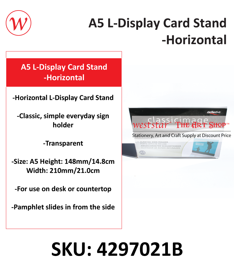A5 L-Display Card Stand -Horizontal