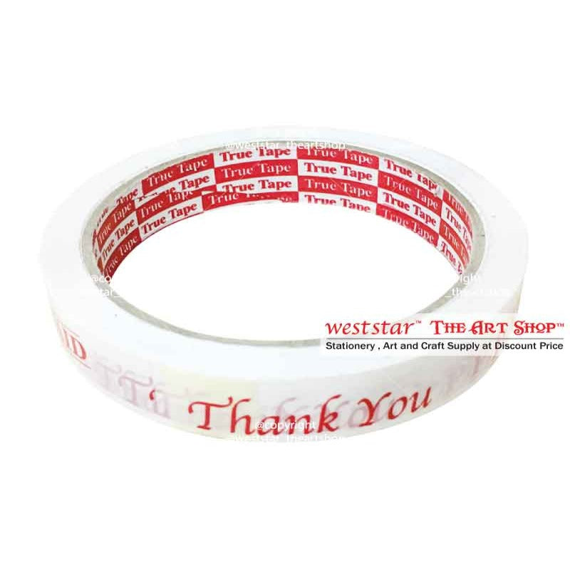 LTI OPP Printed Tape 18mmx45m "THANK YOU PAID"