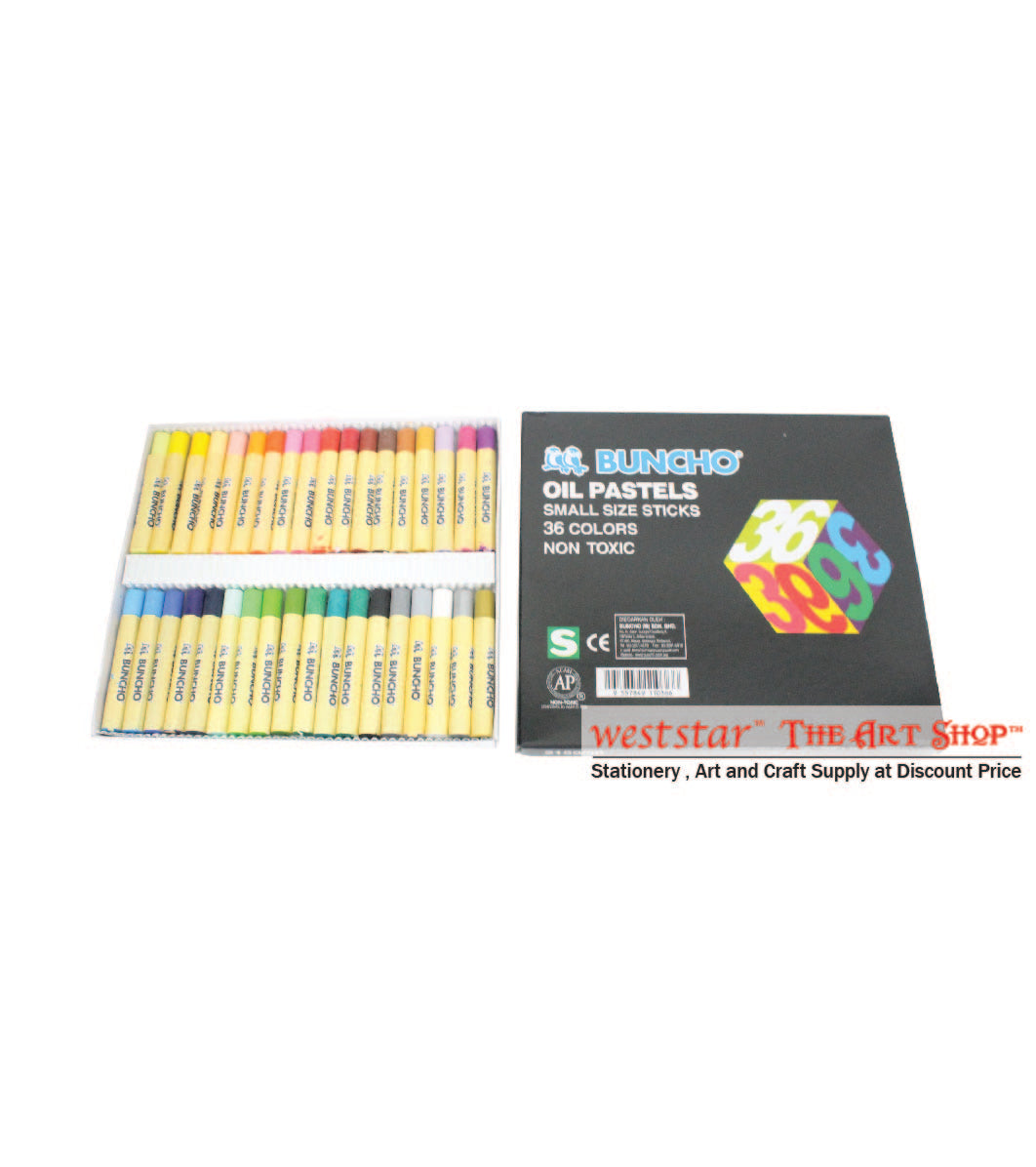 Buncho Oil Pastel Small Size Stick - Black Box - Non-Toxic Crayon Kids Art Craft Drawing Colouring