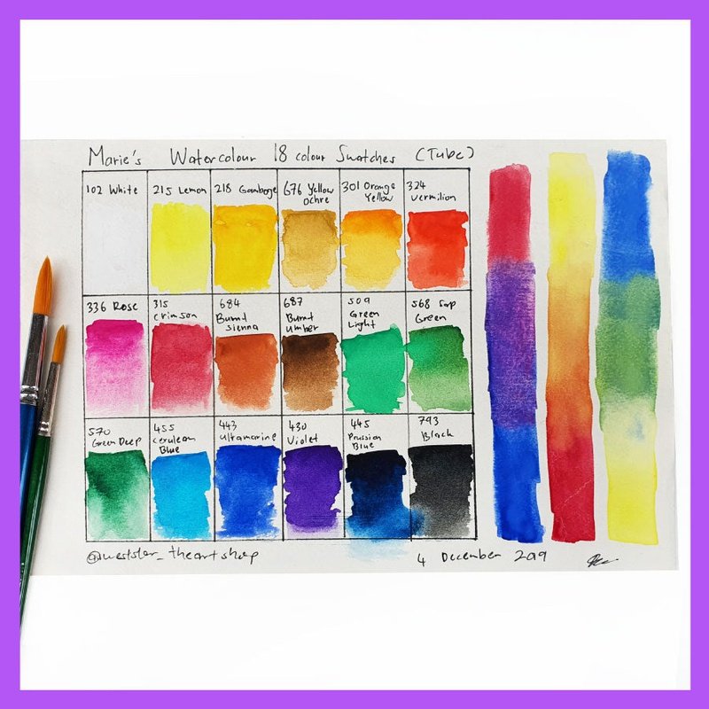 Marie's Watercolor Set , Watercolour 12 Colors / 18 Colors