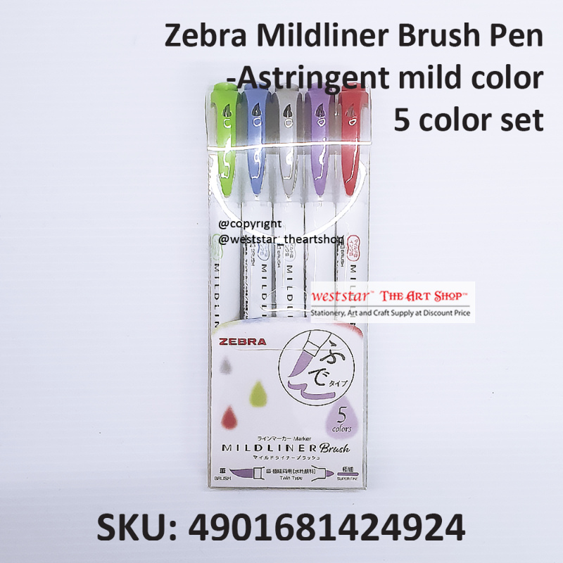 Zebra Mildliner Brush Pen -Astringent mild color  5 color set
