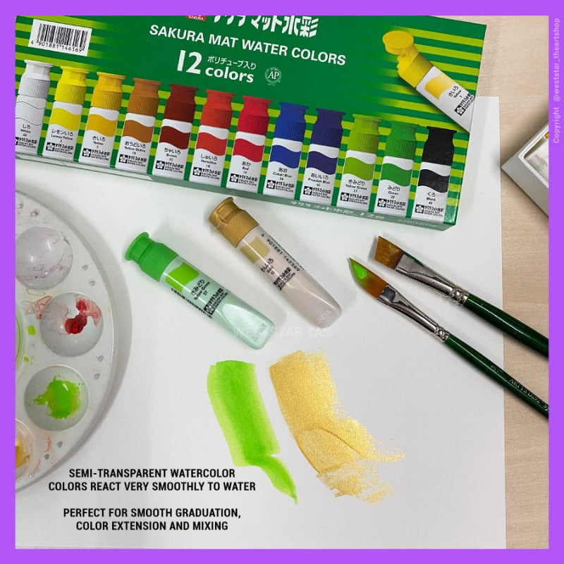 Sakura Watercolor Set Sakura Mat Watercolor Set (12ml) 12colors, 18colors, 24colors