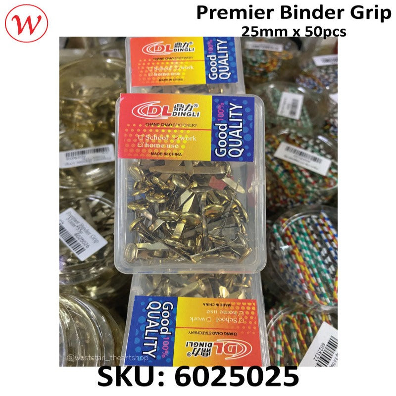 Premier Binder Grip - 25mm x 50pcs | Gold