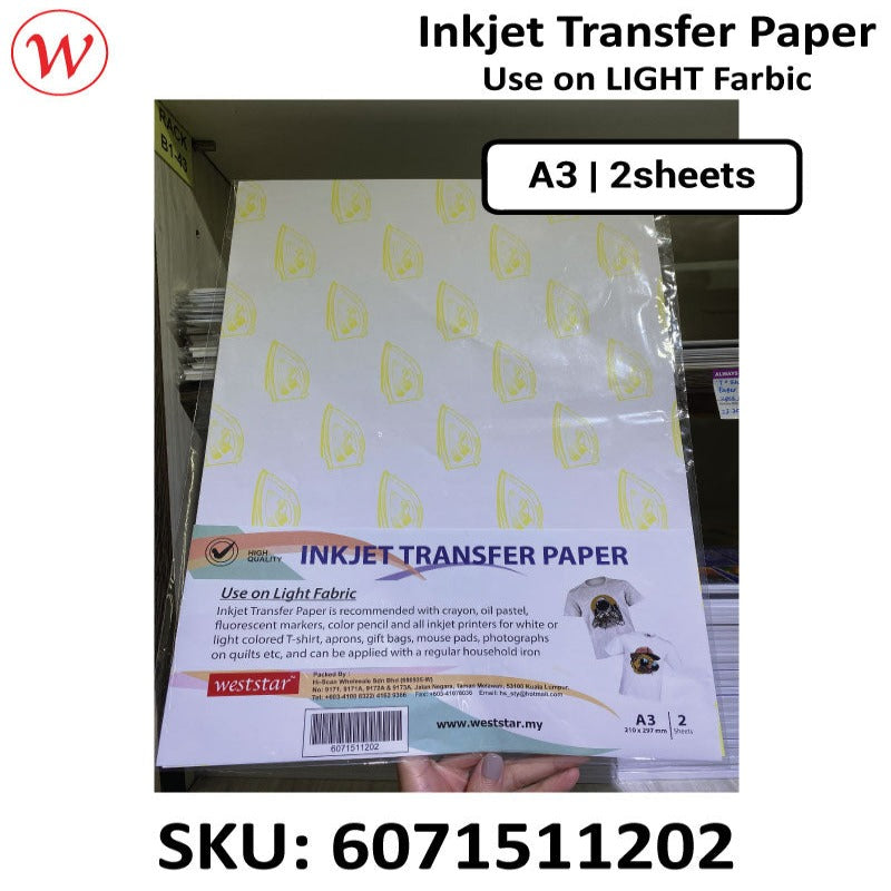 T-Shirt Transfer Paper 2sheets | A3 (Light)