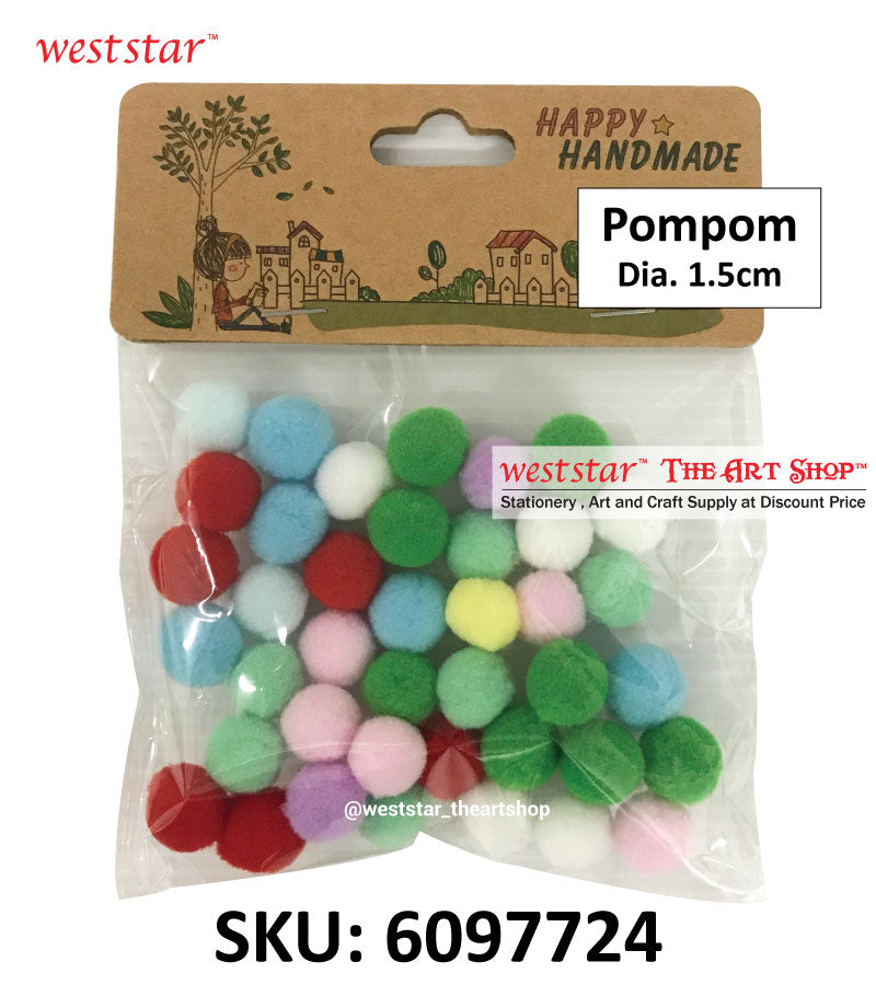 Assorted light colored pompom balls