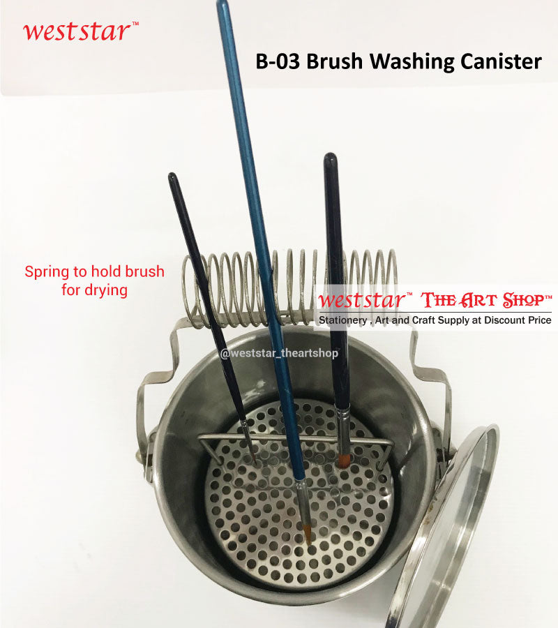 Brush Holder & Washer: Stainless Brush Washer - The Oil Paint Store
