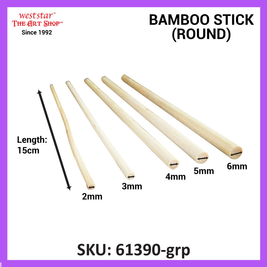 Bamboo Stick, Wood Stick, Wooden Stick (Round)