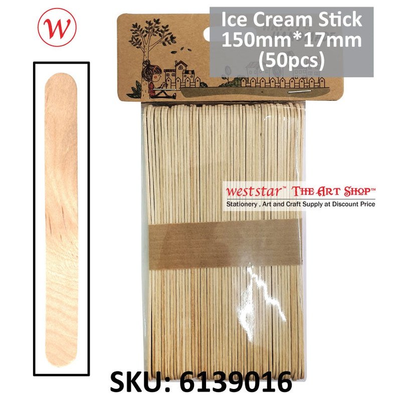 [Weststar The Art Shop] (613901-grp) Ice Cream Sticks Natural Wood Color