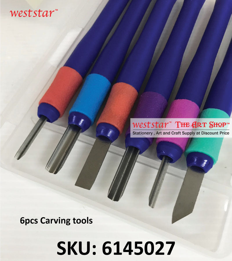 6pcs Supreme Plastic Handle Carving Tool (In plastic case)
