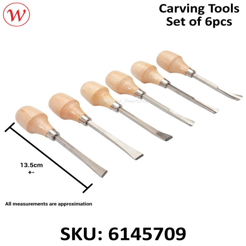 Wood Carving Tools - Mushroom Handle (Alat Ukir Kayu)| 6pcs
