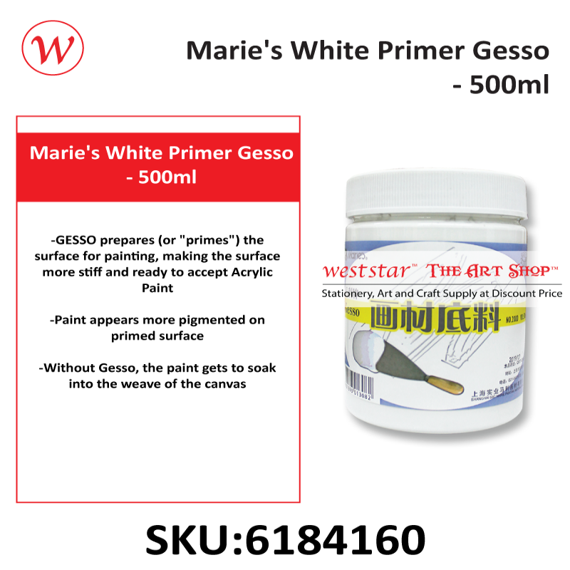 Marie's White Primer Gesso- 500ml