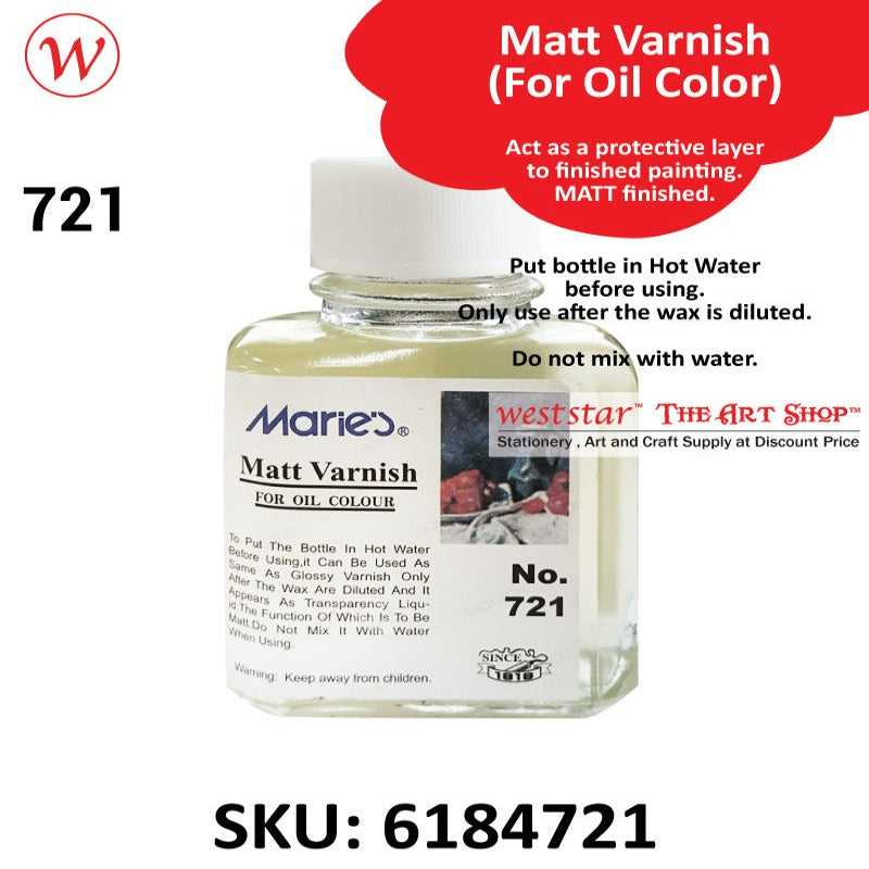 Marie's Matt Varnish 75ml (No.721)| For Oil Colour